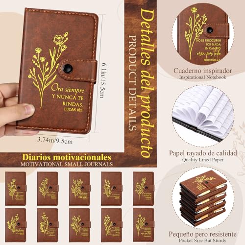 Spakon 20 Pcs Christian Prayer Journals with Pens, Spanish Bible Words - style: Spanish Bible Words