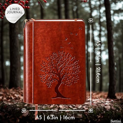SETTINI® Vegan Leather Journal Gift Set with Pen 192 Pages, Tree of Life - color: Tree of Life