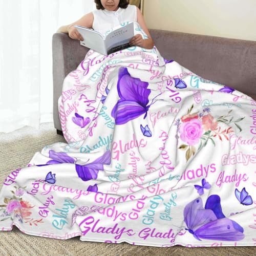 Customized Butterfly Baby Blanket - Personalized Soft Fleece Bed Throw for Toddlers, Newborns, Girls & Boys - Birthday & Christmas - color: Design10