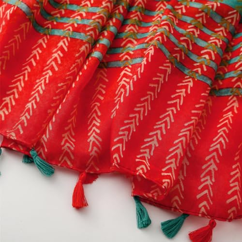 Yeieeo Boho Scarf for Women Lightweight Floral Printed Scarf Fall Winter Fashion Fringed Shawl - color: Floral 37