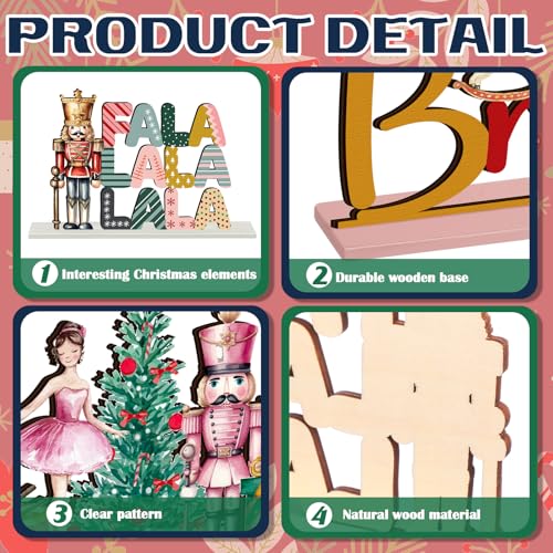Shellwei 6pcs Christmas Table Decorations Wooden Nutcracker Fairy Ballet Merry Christmas Table Centerpiece Mouse King Soldier Wooden Signs for Xmas Home Table Tier Tray Party Decor - style: Nutcracker Style