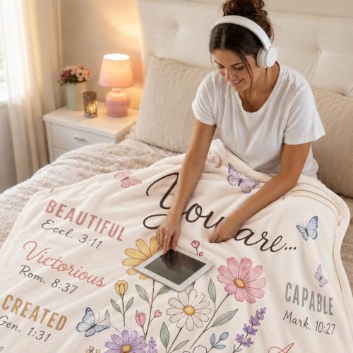 Christian Inspirational Blanket, 50×60in Soft Faith Flannel Blanket - color: Christian Blanket-02