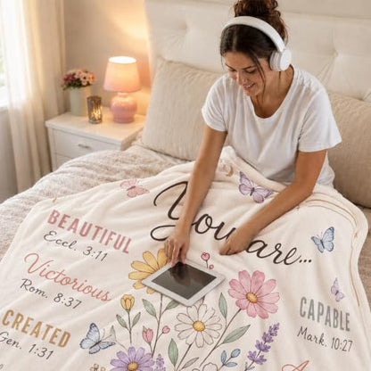 Christian Inspirational Blanket, 50×60in Soft Faith Flannel Blanket - color: Christian Blanket-02