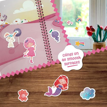Stick4Ever Jelly Sticker Book® - for Kids - Waterproof, Easy to Clean Reusable Sticker Book for Toddlers- Reusable Road Trip Activities for Kids - Stocking Stuffers for Toddlers (Wonderland) - style: Wonderland
