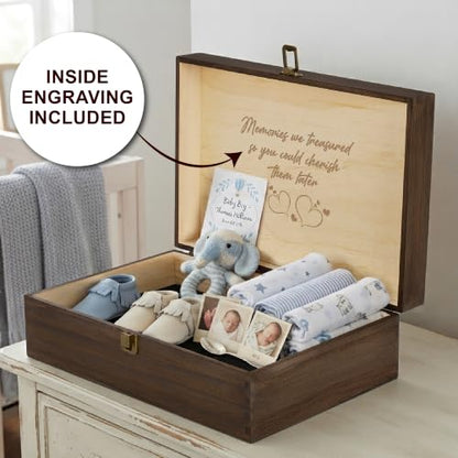 Time Capsule Engraved Wooden Keepsake Box, Memory Box to Be Opened on 18th Birthday with Inside Engraving, Baby Milestone Storage Gift for Photos, Cards & Precious Keepsakes X-Large 14.15 x 9.5 x 4.5" - size: X-Large, style: Time Capsule
