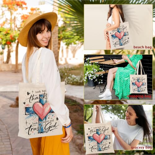 Faith Canvas Tote Bag, Christian Gifts for Women Mama Sister Inspirational Bible Verse Birthday Christmas - color: Christian 884