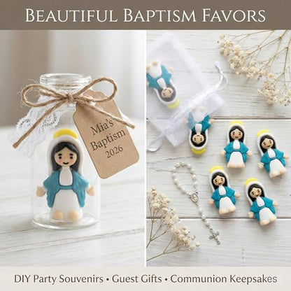 30 PCS Mini Virgin Mary Figurines, Small Religious Statues for Easter Egg Fillers, Baptism Gifts, Sunday School, Holiday Collectibles - color: Style1