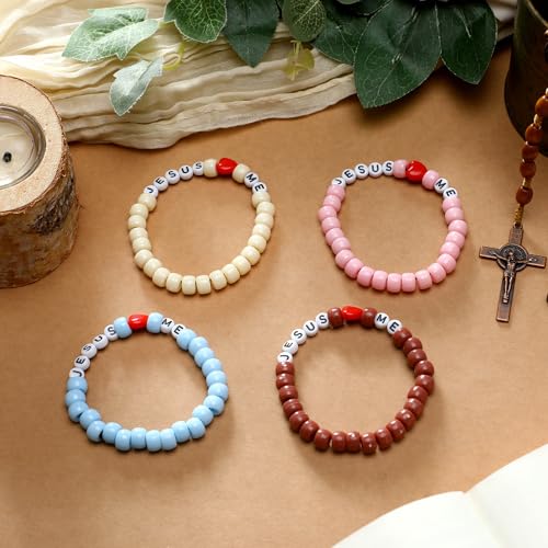 Ferreve 35 Sets Boho Jesus Love Me Bracelet Sunday School Crafts - color: Boho, style: Jesus Love Me
