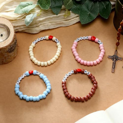Ferreve 35 Sets Boho Jesus Love Me Bracelet Sunday School Crafts - color: Boho, style: Jesus Love Me