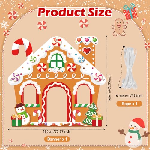 WovWeave Gingerbread House Photo Backdrop Selfie Frame 71 X 65 Inch - style: Gingerbread House