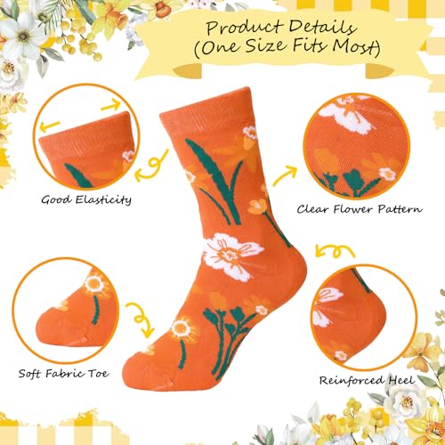 Chicingyou 24 Sets Christian Floral Crew Socks Women with Bible Cards