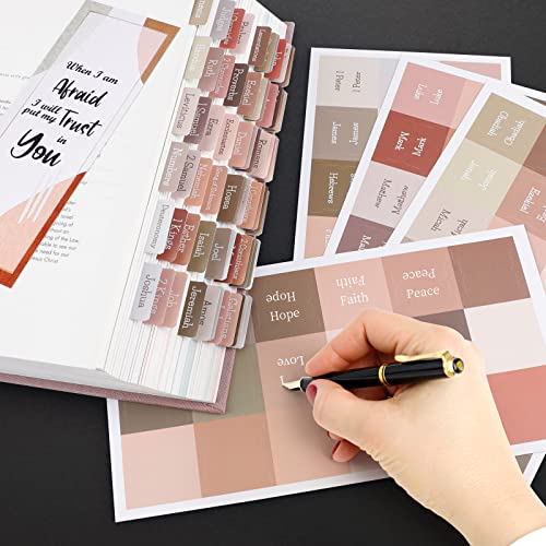 Earth Tone Bible tabs,Polyvinyl Chloride (PVC), Large Print Laminated tabs for Women and Men, Easy to Read, Apply, Journaling Tabs