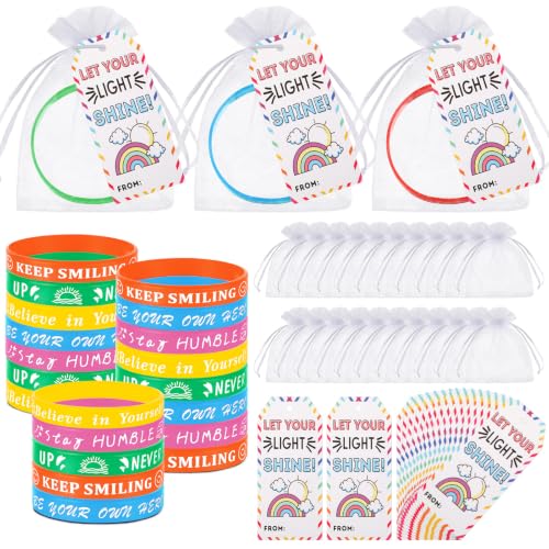 72 Pcs Motivational Silicone Wristbands, Back to School Gifts for Students