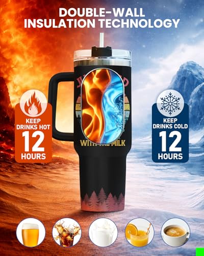 34HD Bigfoot Sasquatch Dads 40 oz Tumbler with Handle, Funny Dad Gift - color: Funny Bigfoot Dad