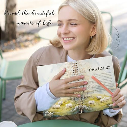 Christian Spiral Notebook, Psalm 23 Bible Verse Journal, Christian Gifts for Women Faith, Church Notes Notebook, the Lord Is My Shepherd Scripture Journal, 5.5x8.3 - color: YhSj 5
