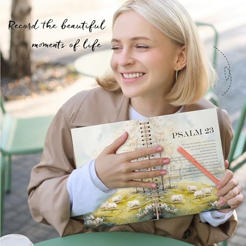 Christian Spiral Notebook, Psalm 23 Bible Verse Journal, Christian Gifts for Women Faith, Church Notes Notebook, the Lord Is My Shepherd Scripture Journal, 5.5x8.3 - color: YhSj 5