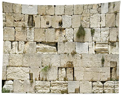 Loccor Jerusalem Tapestry - Ancient Israel Old City Wailing Wall - Religious Wall Hanging for Bedroom, Living Room, Dorm - Home Decor 140x98 Inches - size: 140"L x 98"W