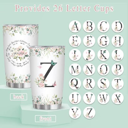 Personalized Initial Z Tumbler 20oz, Monogrammed Gift for Women Birthday Mothers Day Religious Gift, Personalized Christian Gift for Women Initial Coffee Mug - style: Initial Z cup