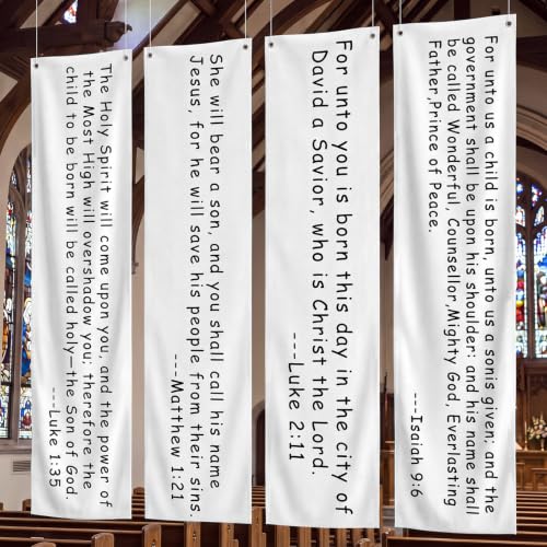 Irenare 4 pack Christmas Christian Nativity Backdrop for Church Wall