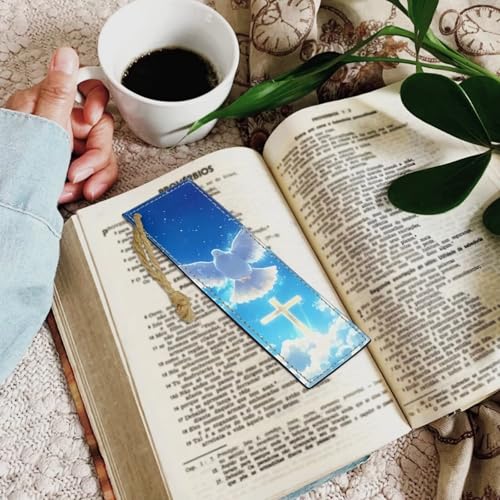 2 Pack Leather Bookmark Mushroom Bookmark for Teachers, Students, Book Lovers Cross Dove Fun Book Marks for Reading Cool Bookmarks, Book Marks for Adults Kids - color: Cross Dove