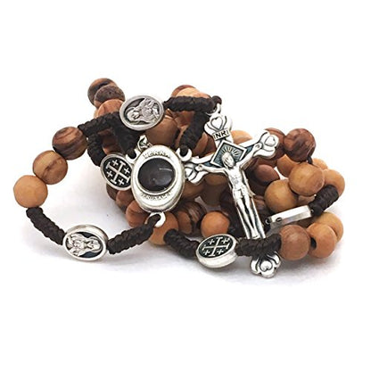 Olive Wood Rosary - Bethlehem Holy Soil, Christian Gift from Jerusalem