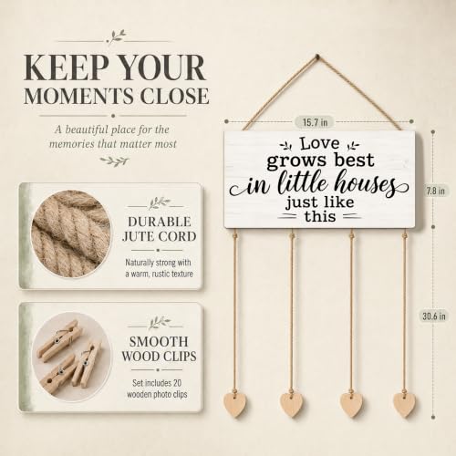 Family Collage Picture Frames for Wall Wooden Signs for Home Decor - color: Warm Ivory