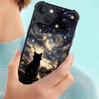 for iPhone 15 Plus Case | Classic Slim Cover Design | Black Cat Stars - color: Black Cat Stars, size: iPhone 15 Plus