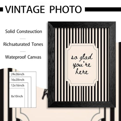 So Glad Here Canvas Wall Art Script Poster 12x16in Black Framed Flat - color: style 03, size: 12"L x 16"W