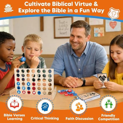 Garybank Bible Virtue 4 in A Row Game for Kids, Learn Bible Stories
