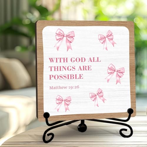 Home Living Room Table Decor, Christian Gifts for Women Men - color: Rustic Bow