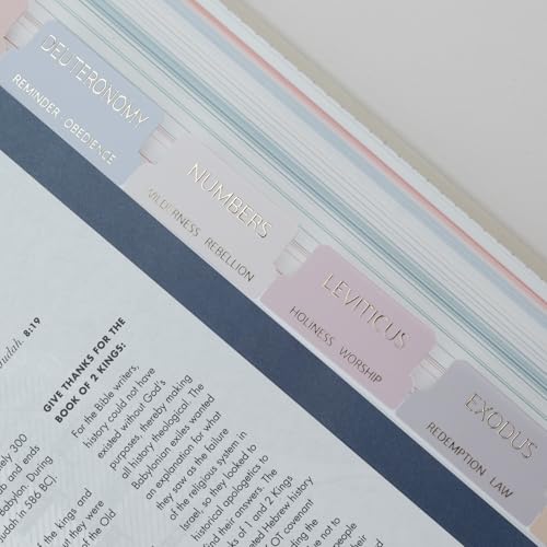 UPAFEXXI-Bible Tabs with Book Summaries,3D Gold Foil Embossed Lettering - color: Macaron