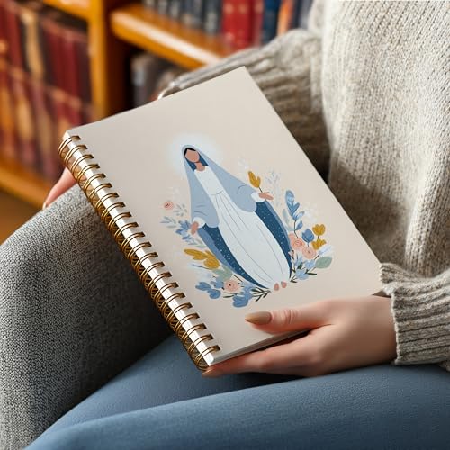 Christian Notebook Journal - Virgin Mary Christian Gifts for Women, Inspirational Bible Journal Notebooks for Note Taking, Bible Study, Prayer & Church Notes, A5 Spiral Notebook (Virgin Mary-Beige) - color: Virgin Mary-Beige