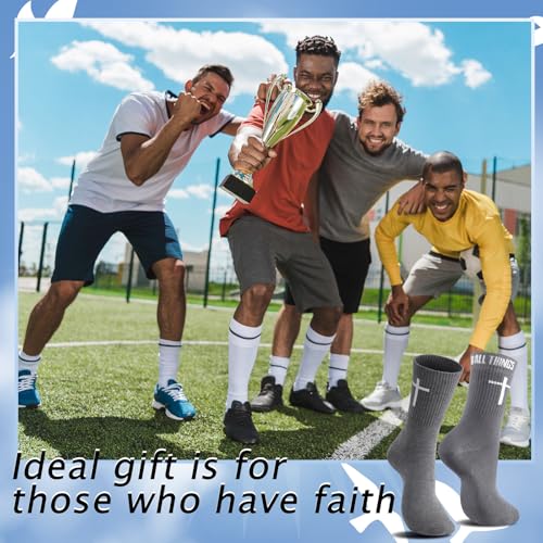 Chicingyou Christian Cross Socks for Men Youth, Us Size 6-12 - color: White, Black，grey