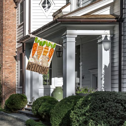 CROWNED BEAUTY Easter Carrots House Flag Outside 28x40 - size: 28"X40"