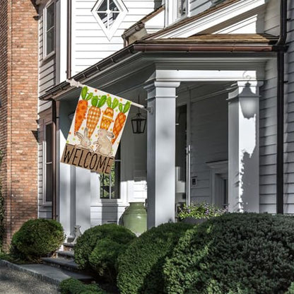 CROWNED BEAUTY Easter Carrots House Flag Outside 28x40 - size: 28"X40"