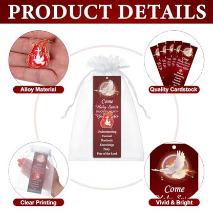 Supervitae 12 Set Holy Spirit Pin with Bookmark Christian Christmas Gift - style: Come Holy Spirit
