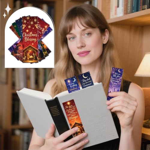 Wxiben 200 Pcs Christmas Nativity Bookmarks Jesus Christian Book Mark - color: Christmas Nativity