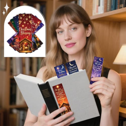 Wxiben 200 Pcs Christmas Nativity Bookmarks Jesus Christian Book Mark - color: Christmas Nativity