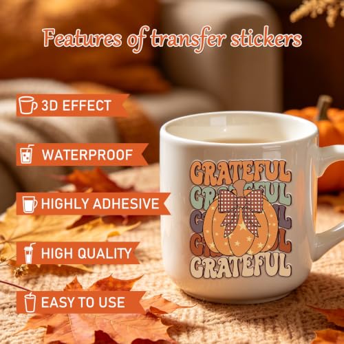 Rngmsi UV DTF Cup Wrap - 30 Sheets Retro Fall UV DTF Stickers for Glass Mug - style: Retro Fall