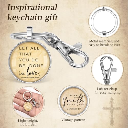 Fumete Bible Verse Religious Christian Keychain Bulk - color: Silver
