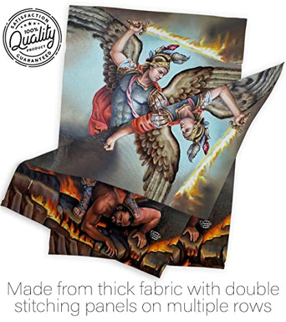 St. Michael Vanquishing Satan Garden Flag - Religious Faith Hope Grace Peace Dove Christian Religion Easter - House Decoration Banner Small Yard Gift Double-Sided Made in USA 13 X 18.5