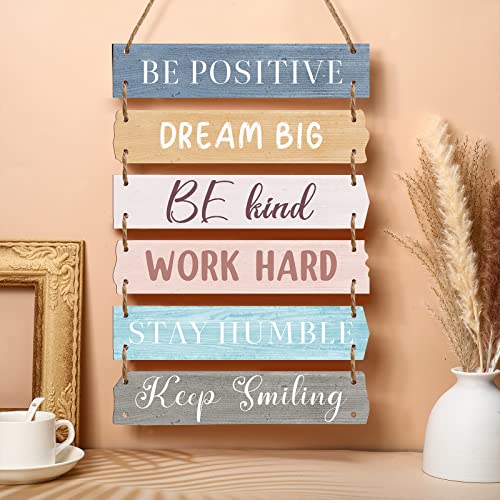Blulu 6 Pcs Positive Quotes Wall Hanging Plaque Sign, Classic Style - style: Classic Style