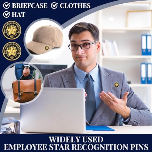 Ceenna 50 Pcs Employee of the Month Star Lapel Pins, Make A Difference - style: Make a Difference