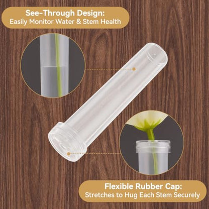 100 Pcs Clear Plastic Floral Water Tubes - 2.8 in Picks