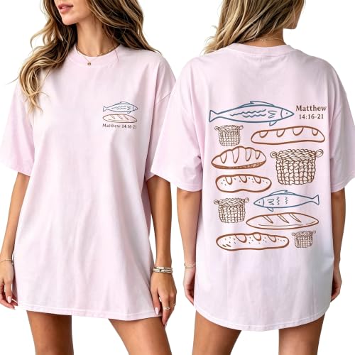 Muicy Women's Christian T Shirt Faith Based Tees Bible Verse Shirts Short Sleeve Summer Graphic Tees - color: Pink, size: Medium