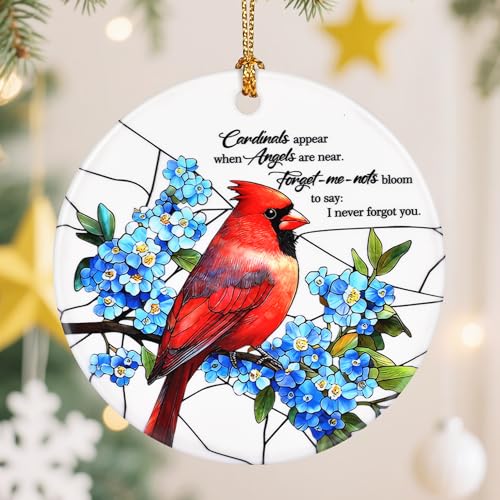 Cardinal Christmas Ornament, Christmas Tree Ornaments, Keepsake Ornaments, Holiday Decor, Cardinal Gift, Remembrance or Memorial Gifts, Sympathy Gifts for Loss of Loved One - color: Cardinal