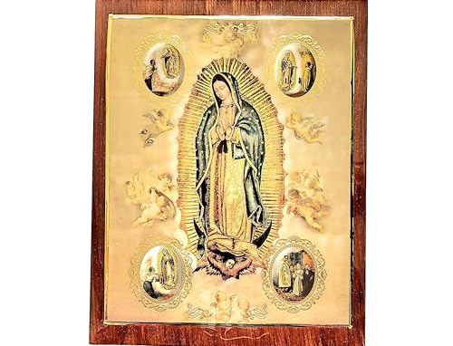 La Virgen de Guadalupe Set Especial De Bautizo, Unisex, Caja con Vela, Rosario, Biblia en Ingles, Concha y 12 Recuerdos con 12 Rosarios de La Virjen de Guadalupe