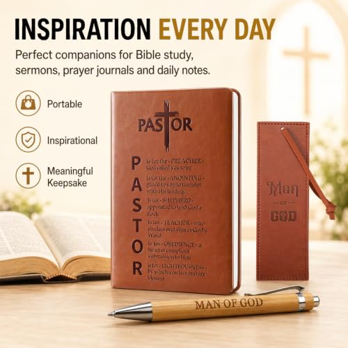 7 Pcs Pastor Appreciation Gifts for Men, Brown - color: Brown
