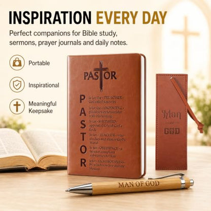 7 Pcs Pastor Appreciation Gifts for Men, Brown - color: Brown