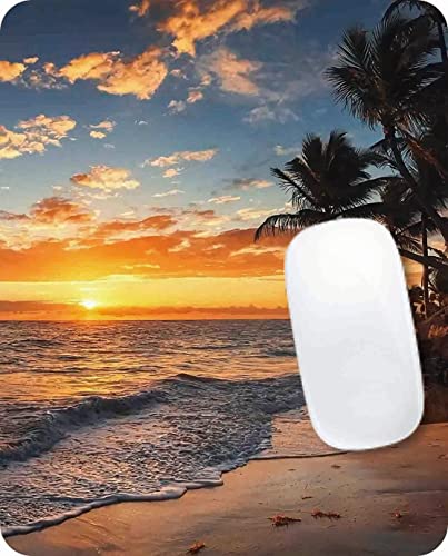 Sunset Beach Mouse Pad, Square Mousepad,Waterproof Mouse Mat Non-Slip Rubber Base MousePads for Office Home Laptop Travel, 9.5"x7.9"x0.12" Inch - color: S1003